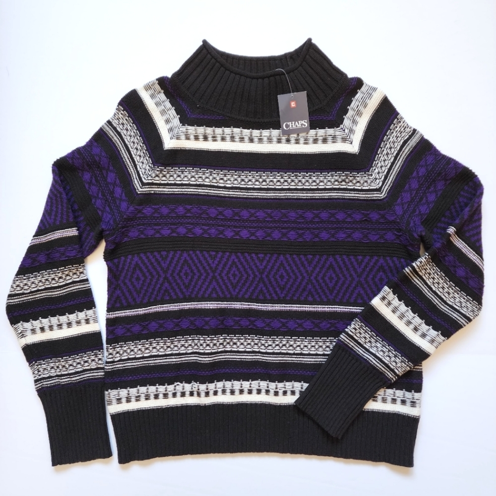 CHAPS Mockneck Pullover Sweater NWT